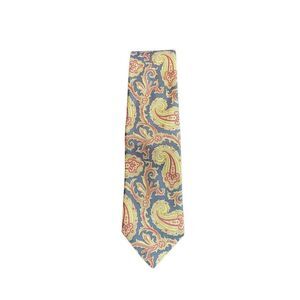 Abraham and Strauss men’s vintage blue paisley, print silk tie, 57